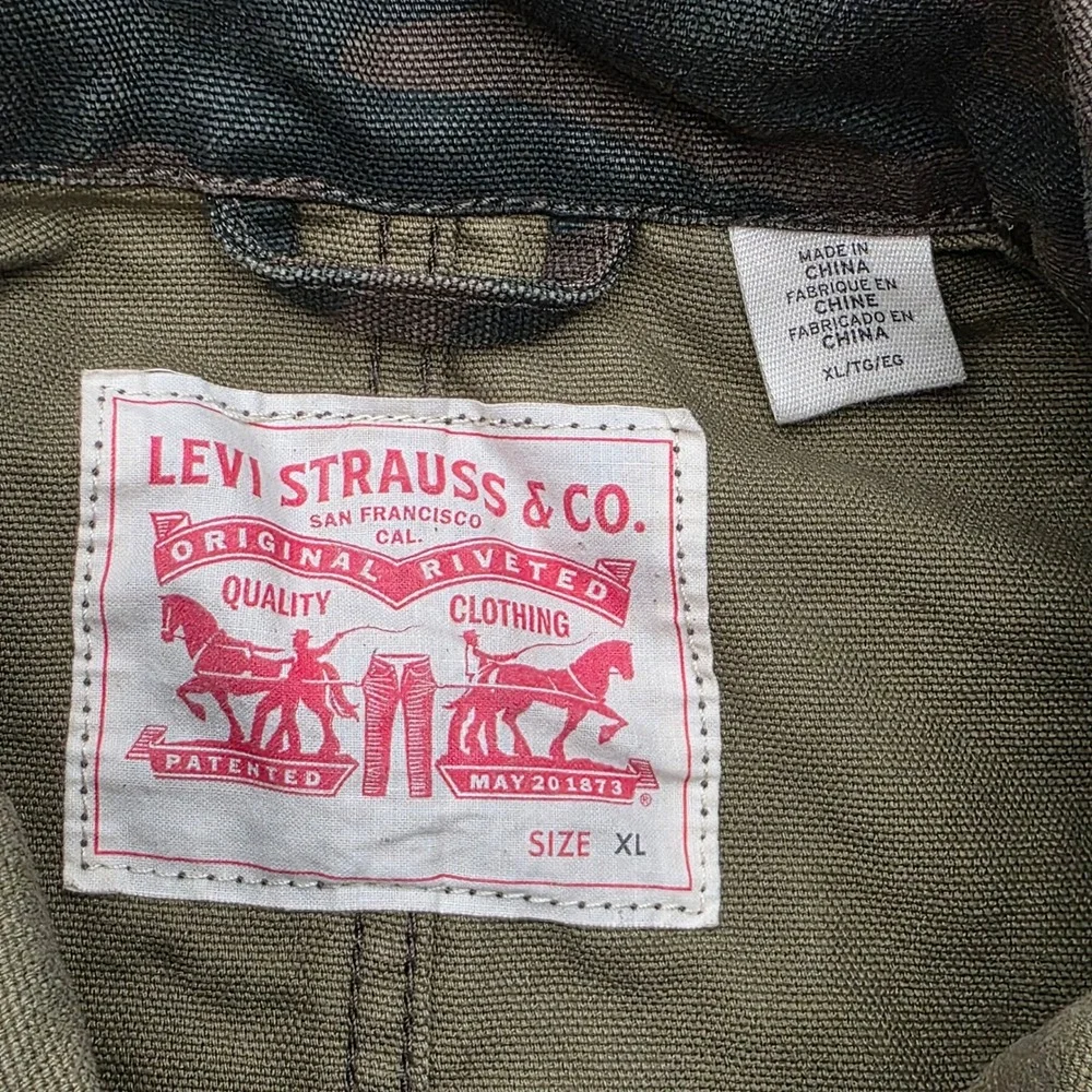 Levi's Camo Chore Coat Mens XL Green Camouflage Canvas Work Utility Field Jacket - Picture 5 of 9